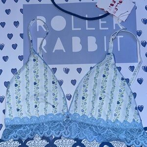 Roller Rabbit Blue and White Lace Bra